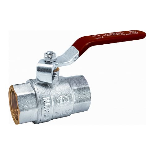 Кран шаровой Euros 1/2", ВР, красн. рычаг, никель