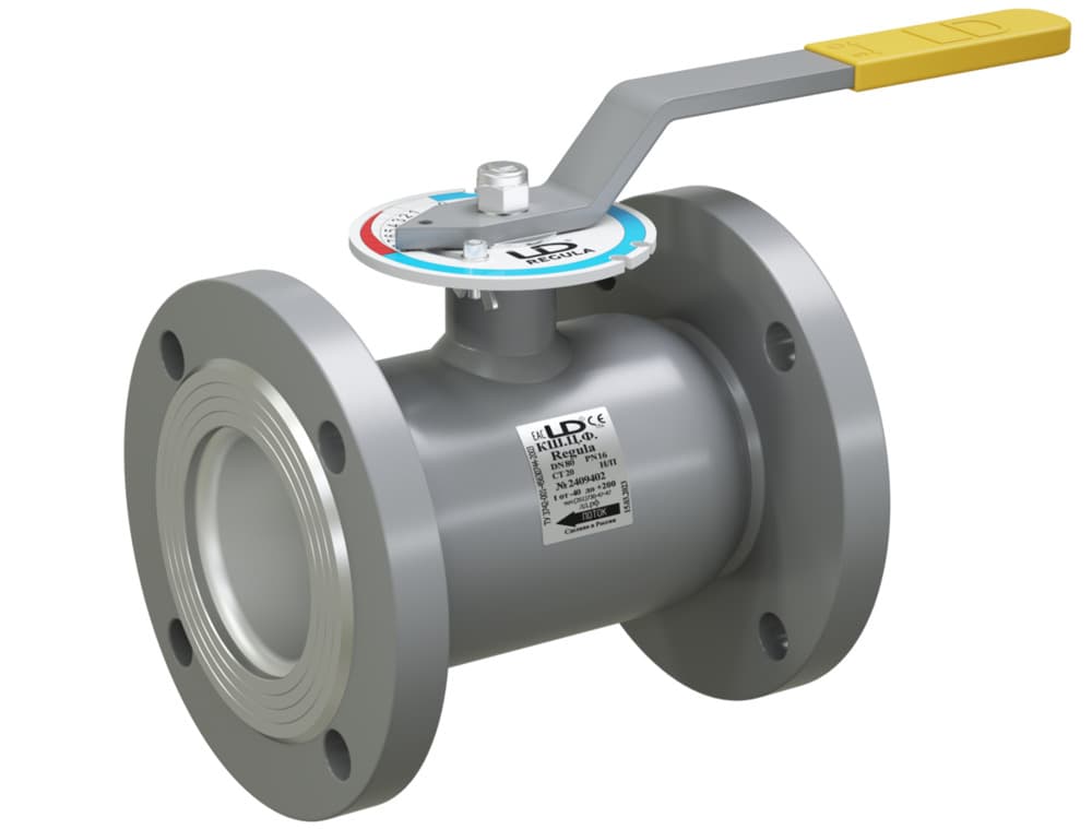 Кран шаровой LD КШЦФ Regula DN100/80, Pn25 фланец, сталь 20, рычаг