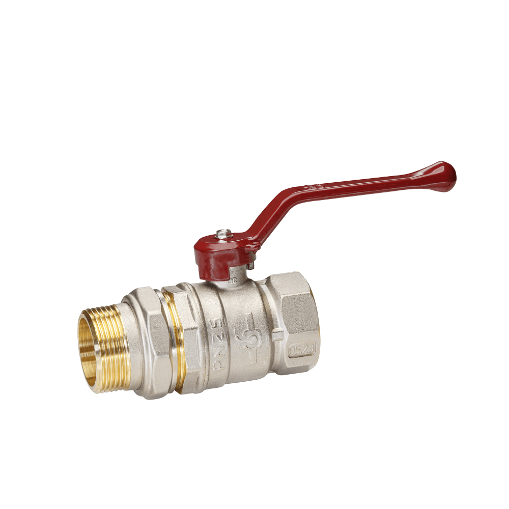 Кран шаровой TEMPER 1 1/4", ВР-"американка", красн. рычаг