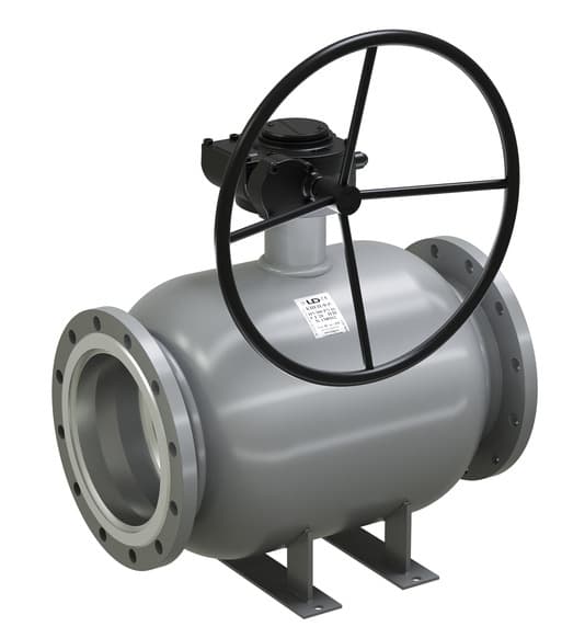 Кран шаровой LD КШЦФ DN125/100, Pn25 фланец, сталь 20, с редуктором