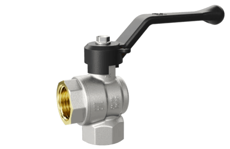 Кран шаровой LD Pride 1/2", ВР, угловой, черн. рычаг, никель