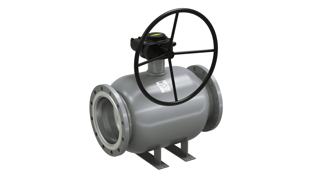 Кран шаровой LD КШЦФР DN200, Pn16 фланец, сталь 20, с редуктором