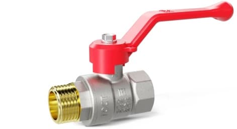 Кран шаровой LD Pride 1/2", ВР-НР, красн. рычаг, никель