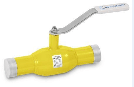 Кран шаровой TEMPER DN50, Pn40 приварка, сталь 20, рычаг, для газа