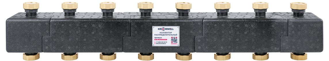 Коллектор стальной распределительный Kromwell 7 отопительных контуров