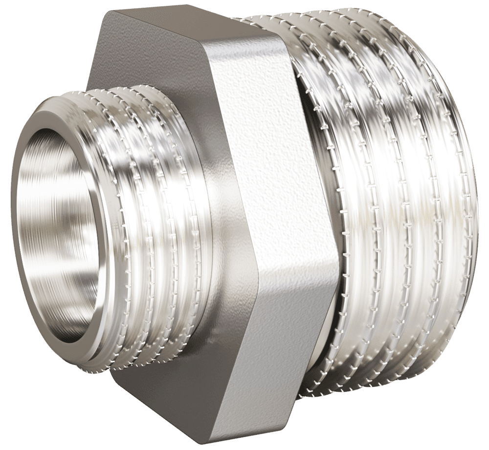 Ниппель переходной LD Pride DN50х40 (2"НР х 1 1/2"НР) латунь никель