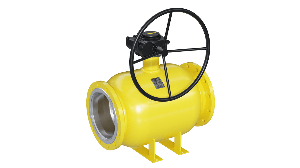 Кран шаровой LD КШЦФ DN200/150, Pn16 фланец, сталь 20, с редуктором, для газа