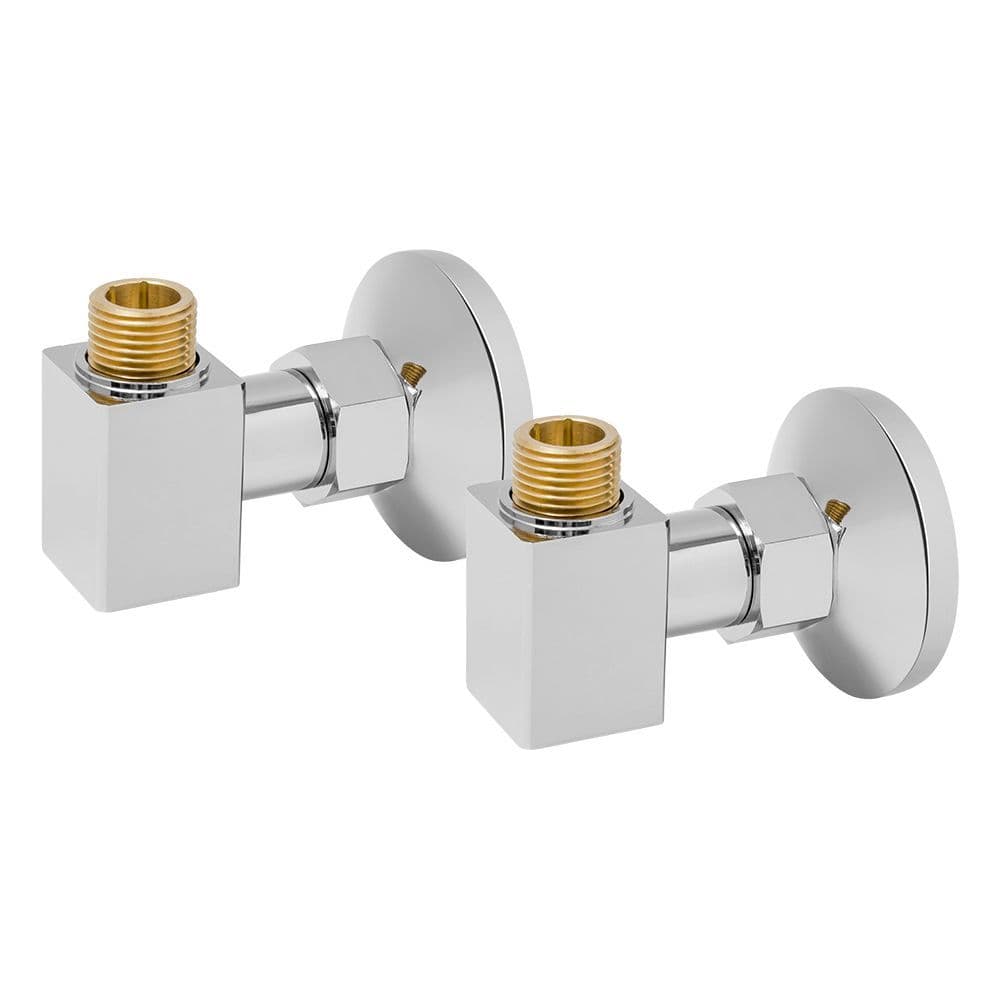 Уголок квадратный с накидной гайкой 1/2"х3/4", полированный, в комплекте 2 шт Grota