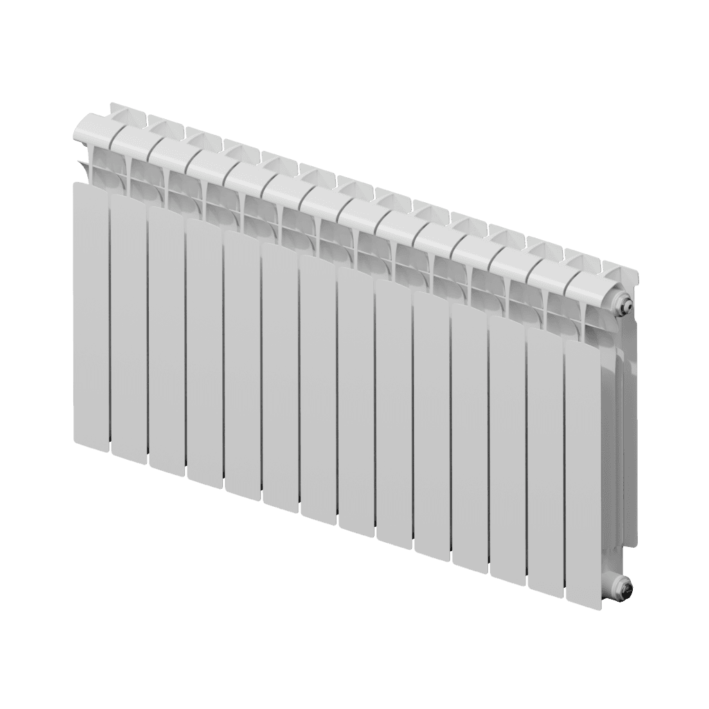 Радиатор биметалл Rifar Ecobuild Ventil 300 14 секций, подкл нижнее правое, RAL 9016 глянцевый