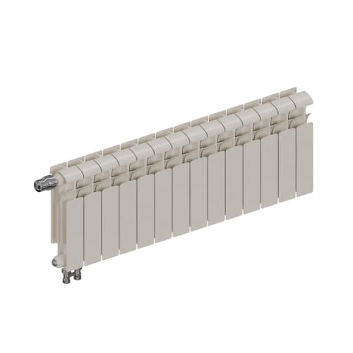 Радиатор биметалл Rifar Ecobuild Ventil 300 14 секций, подкл нижнее левое, RAL 9016 глянцевый