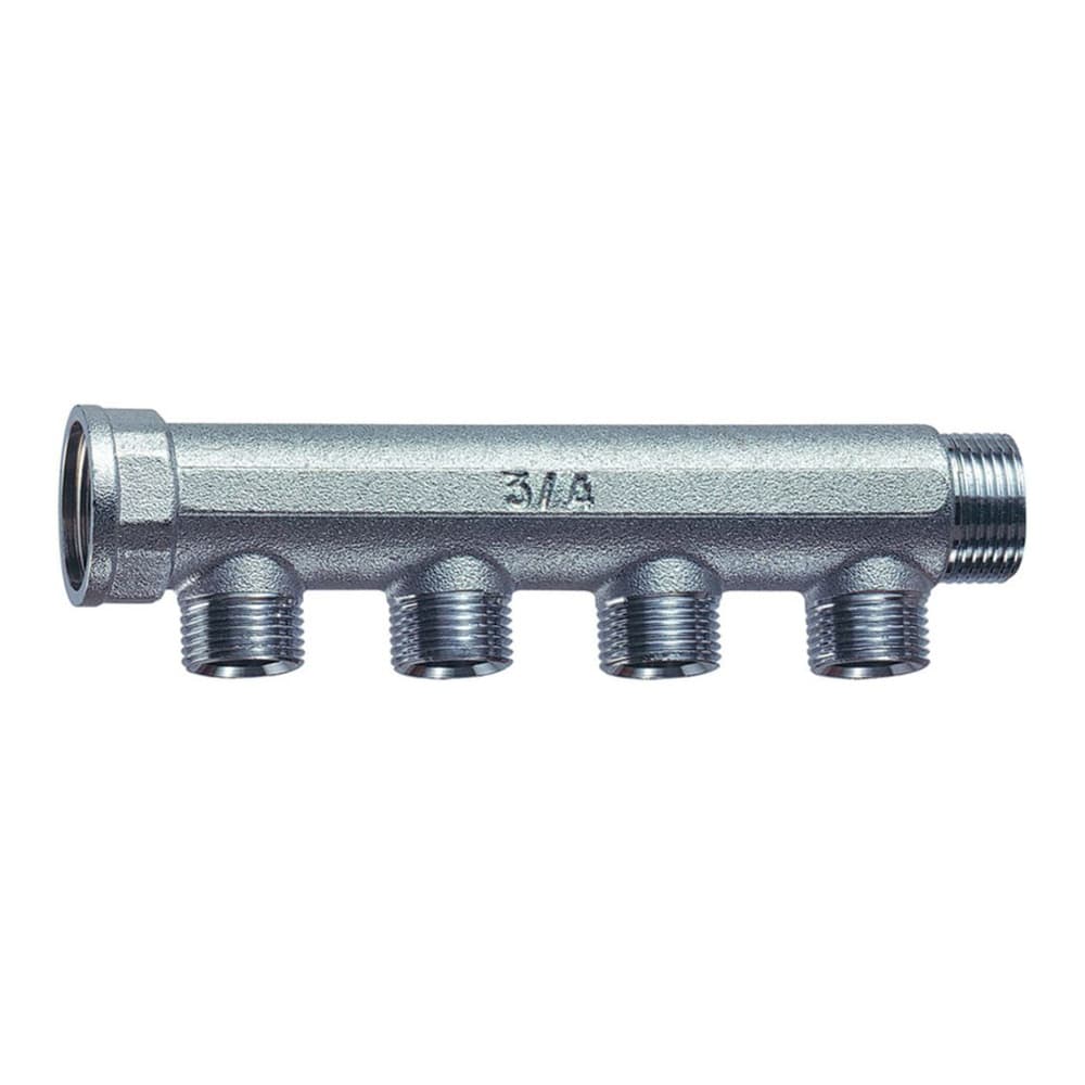 Коллектор 3/4", ВР-НР, 4 отвода 1/2", НР, межосевое 36 мм FAR
