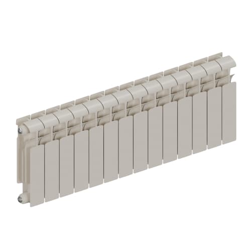 Радиатор биметалл Rifar Ecobuild 300 14 секций, подкл боковое, RAL 9016 глянцевый