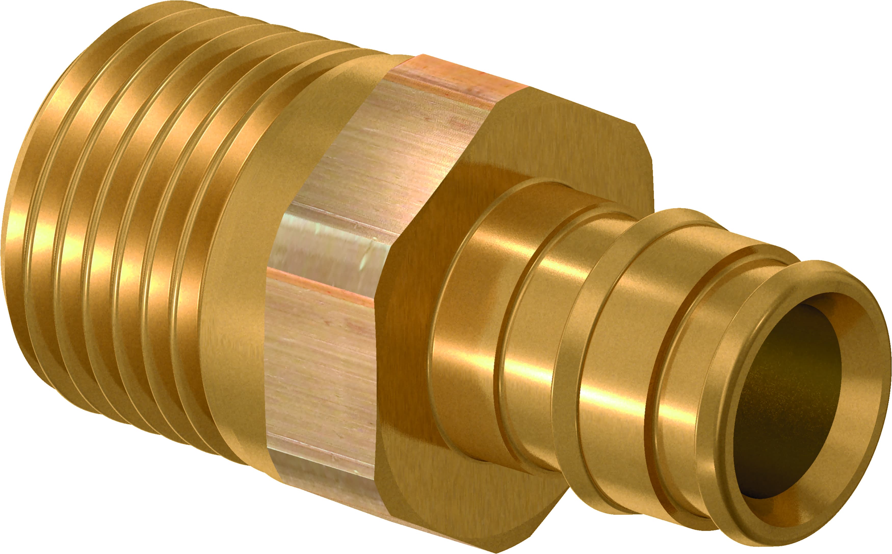 Штуцер Q&E НР 40-G1" 1/4, '40Ф, DR-латунь, Uponor