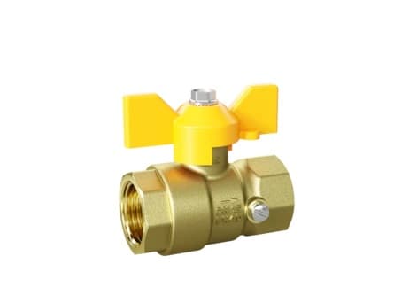 Кран шаровой LD Pride 1/2", ВР, для манометра, желт. бабочка, для газа
