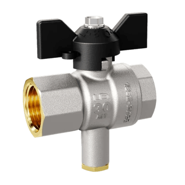 Кран шаровой LD Pride 1/2", ВР, под датчик, черн. бабочка, никель