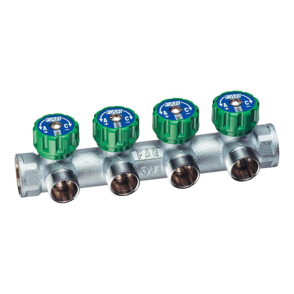 Коллектор регулирующий 3/4" с 4 отв. М24х19 (ск)