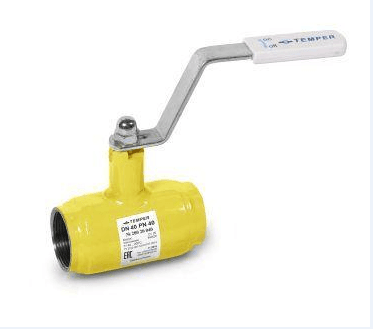 Кран шаровой TEMPER DN100, Pn25 ВР, сталь 20, рычаг, для газа