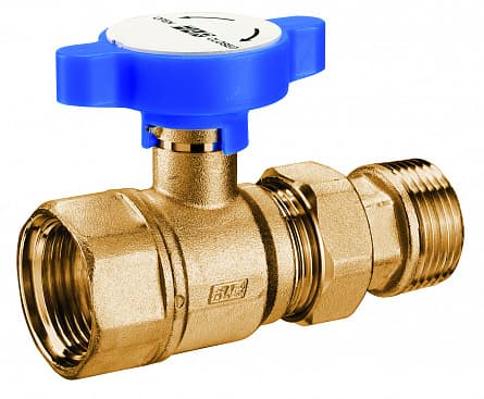 Кран шаровой FAR 3/4", ВР-"американка", красн. бабочка под термометр
