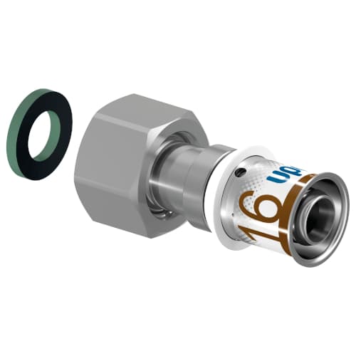 Штуцер S-PRESS PLUS с накидной гайкой 20-G1/2" '20И, латунь, Uponor