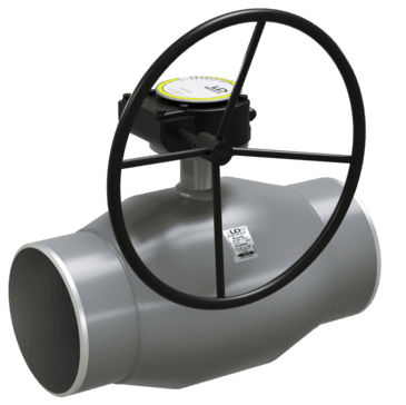 Кран шаровой LD КШЦП Regula DN125/100, Pn25 приварка, сталь 20, с редуктором