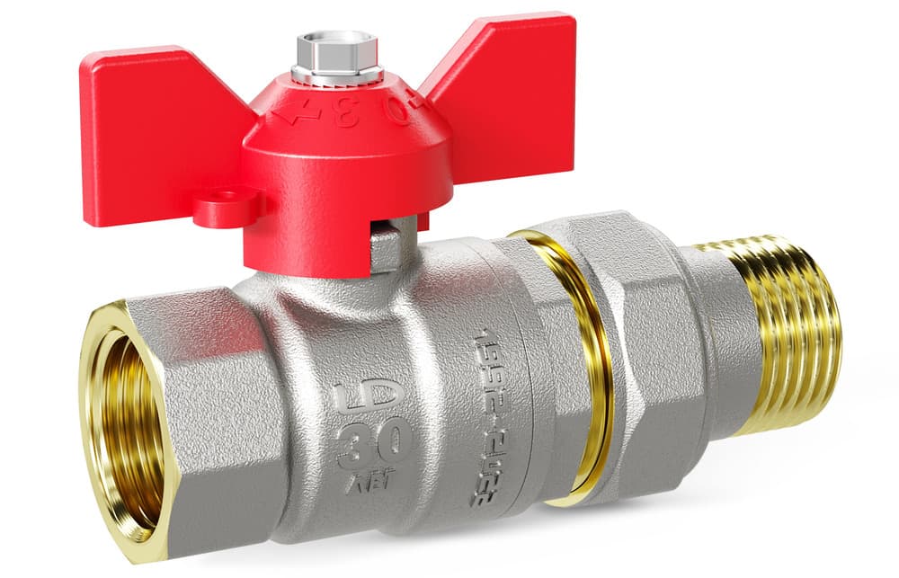 Кран шаровой LD Pride 3/4", ВР-"американка", красн. бабочка, никель