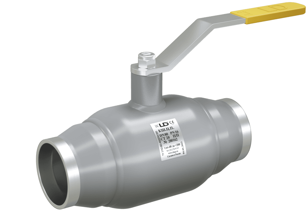 Кран шаровой LD КШЦП DN150, Pn25 приварка, сталь 20, рычаг
