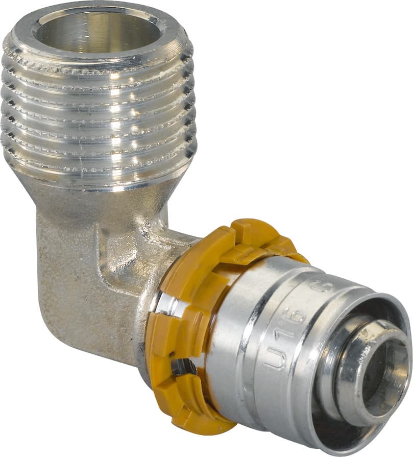 Угольник S-PRESS с НР 20-R3/4" '10В, латунь, Uponor
