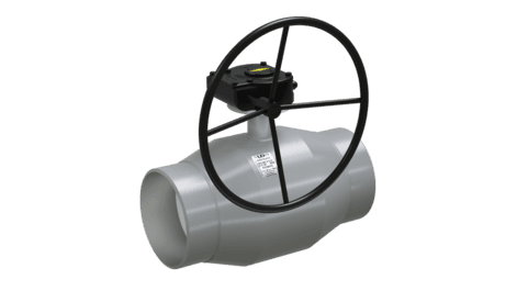 Кран шаровой LD КШЦП DN250/200, Pn25 приварка, сталь 20, с редуктором