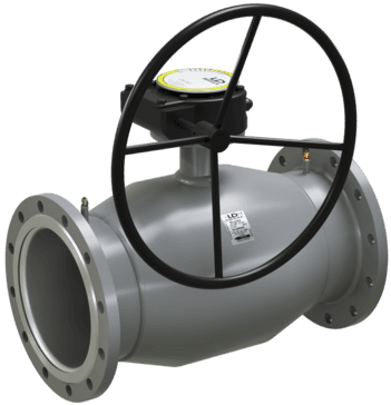 Кран шаровой LD КШЦФ Regula DN125/100, Pn16 фланец, сталь 20, с редуктором