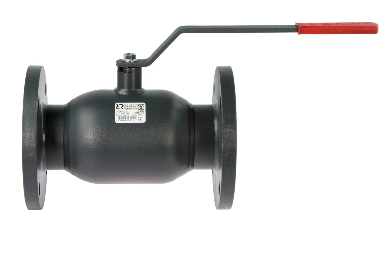 Кран шаровой Ridan RJIP Standard FF DN15, Pn16 фланец, углеродистая сталь, рычаг