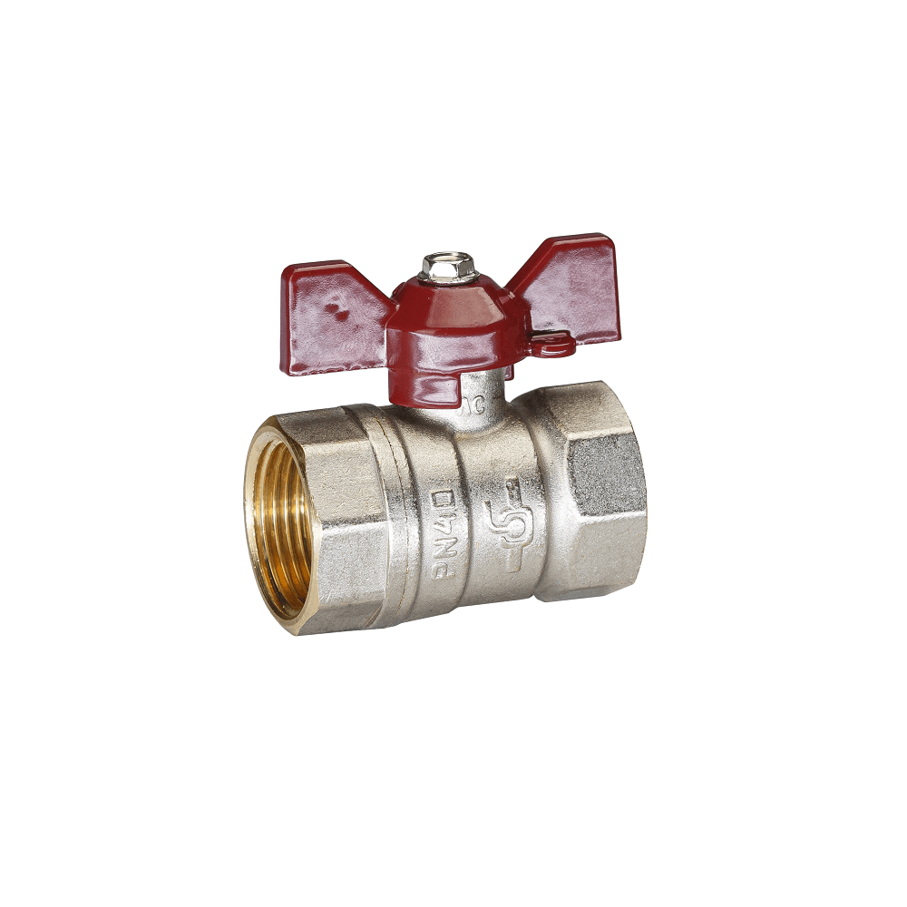Кран шаровой TEMPER 1/2", ВР, красн. бабочка