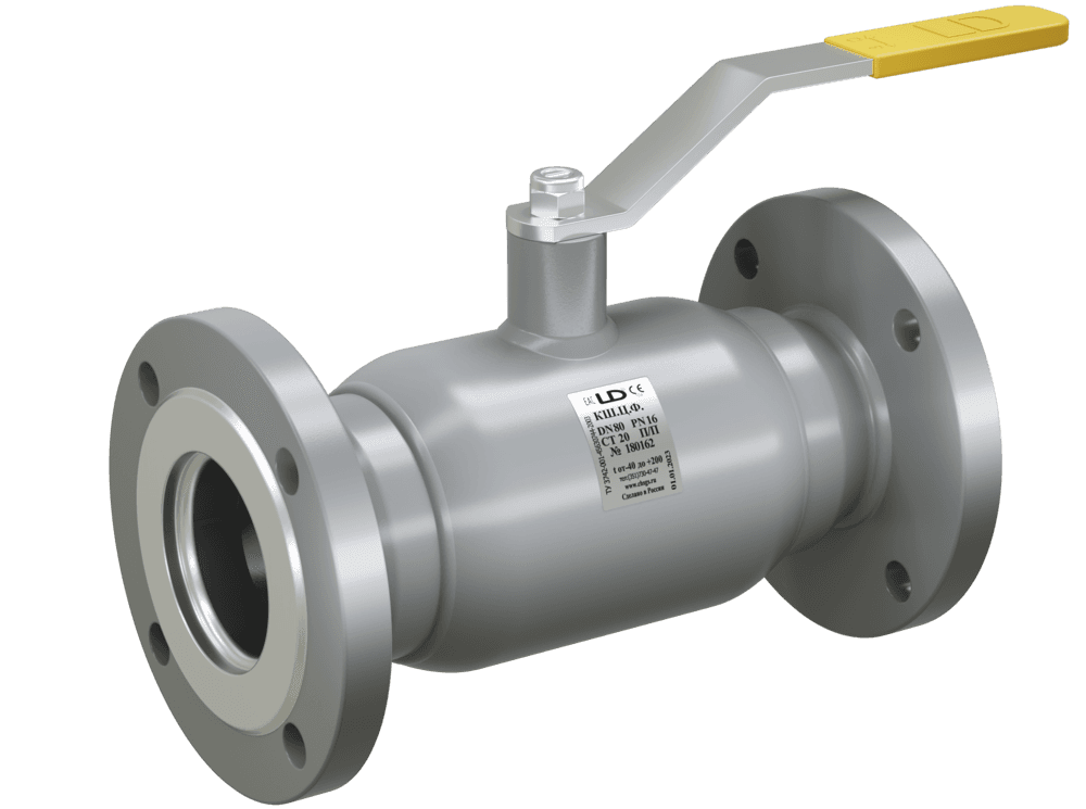 Кран шаровой LD КШЦФ DN65, Pn25 фланец, сталь 20, рычаг, для воды