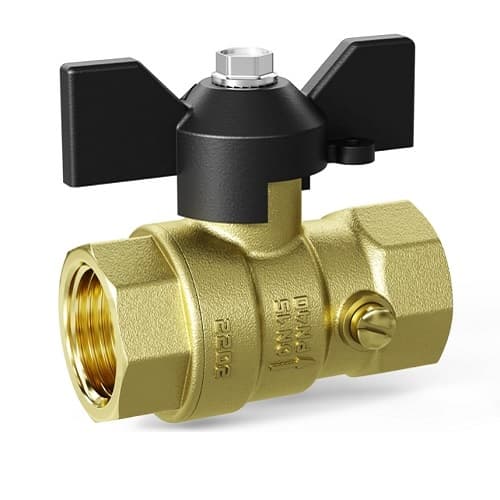 Кран шаровой LD Pride 1/2", ВР, для манометра, черн. бабочка