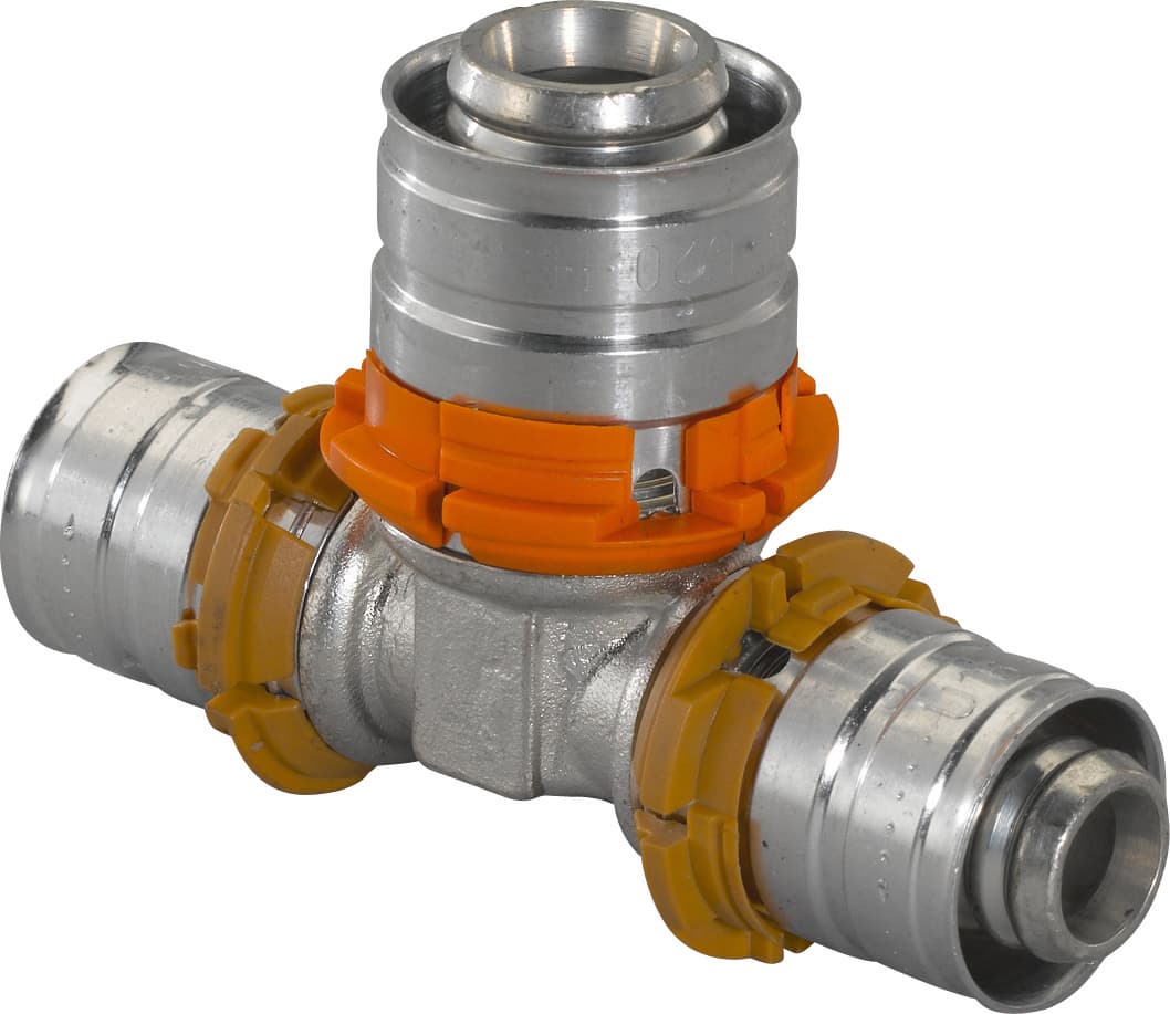 Тройник S-PRESS 25-16-25 '5В, латунь, Uponor