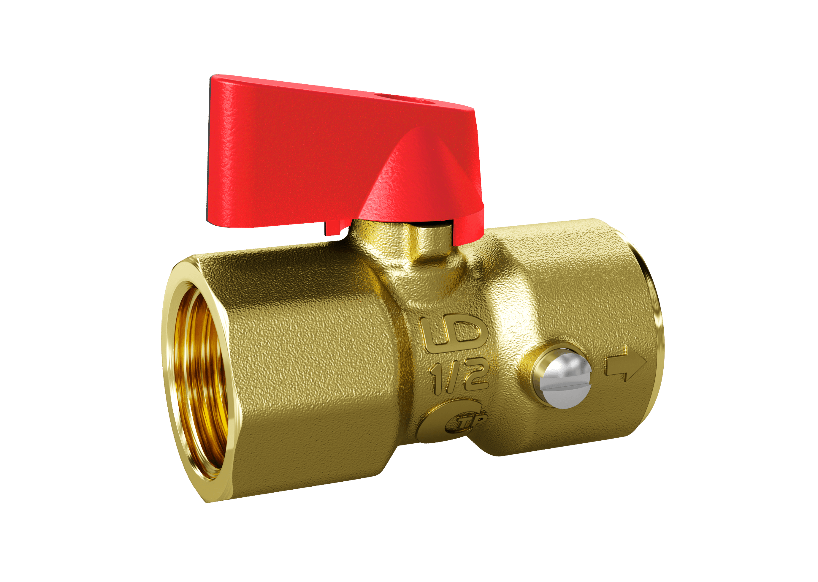 Кран шаровой LD Pride 1/2"-М20, ВР, для манометра, красн. ручка-флажок