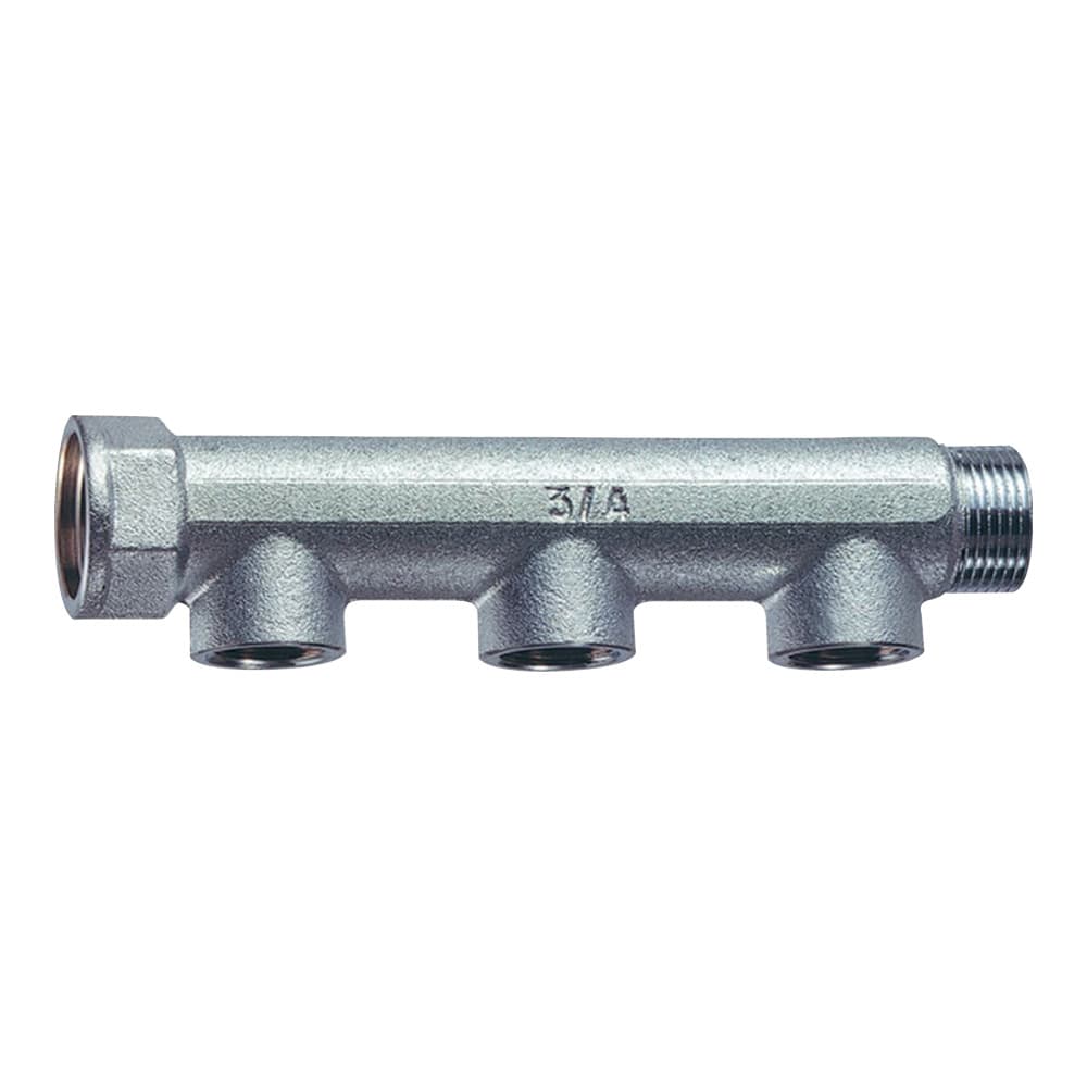Коллектор 3/4", ВР-НР, 3 отвода 1/2", ВР, межосевое 50 мм FAR