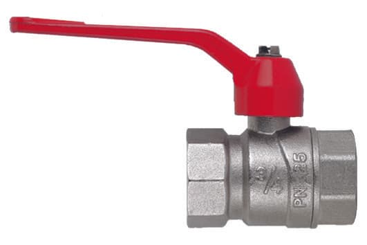 Кран шаровой F.I.V. 1 1/4", ВР, красн. рычаг, никель