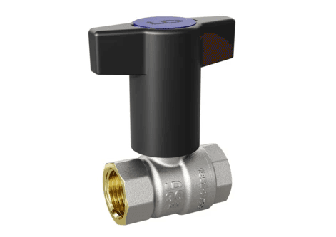 Кран шаровой LD Pride 1/2", ВР, черн. высокая ручка, никель
