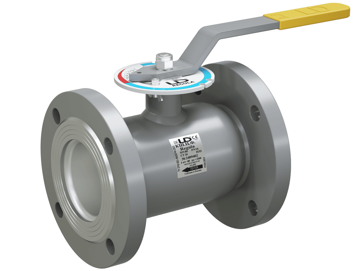 Кран шаровой LD КШЦФ Regula DN25, Pn40 фланец, сталь 20, рычаг, для воды