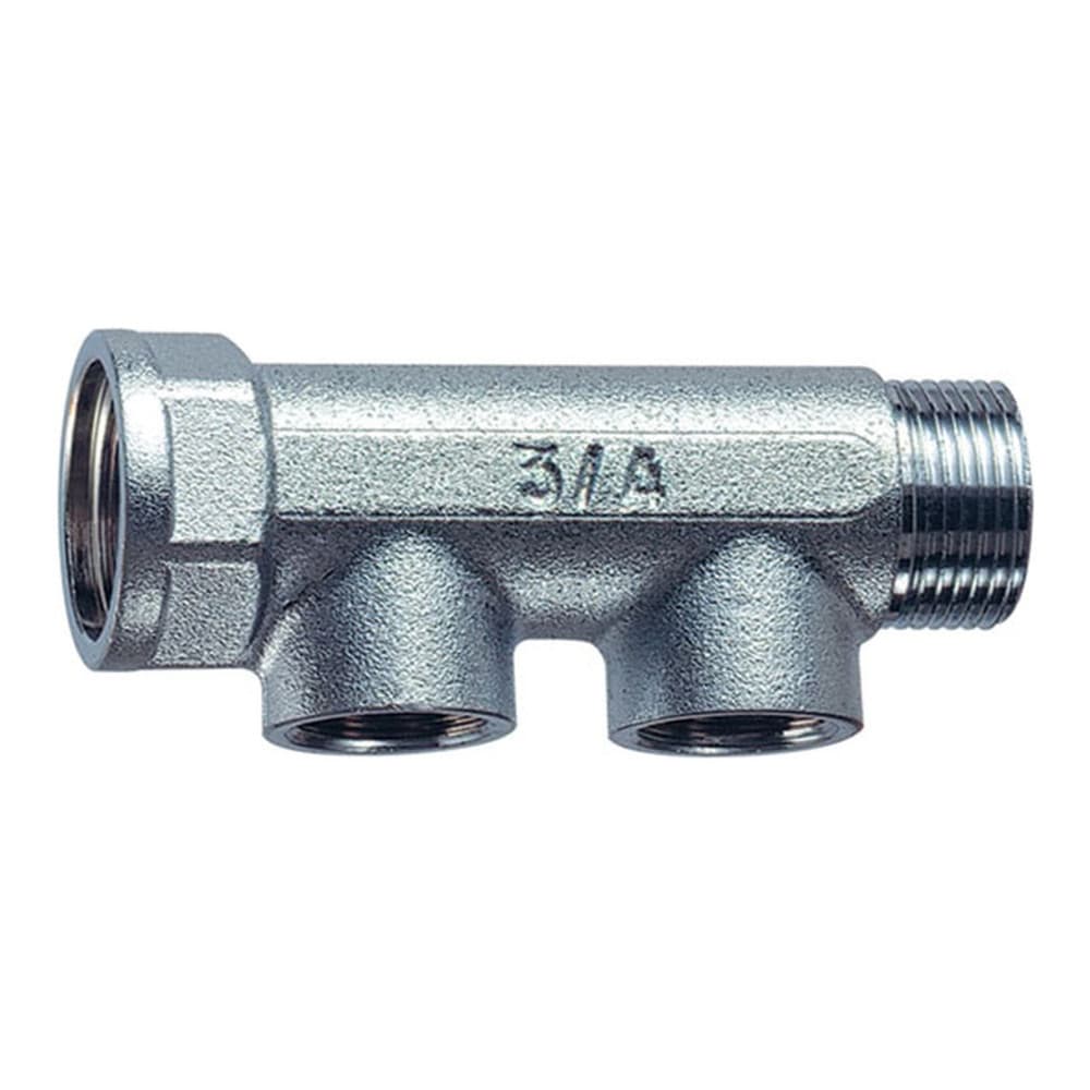 Коллектор 1" ВР-НР с 2 отводами 1/2" ВР (межосевое 36 мм)
