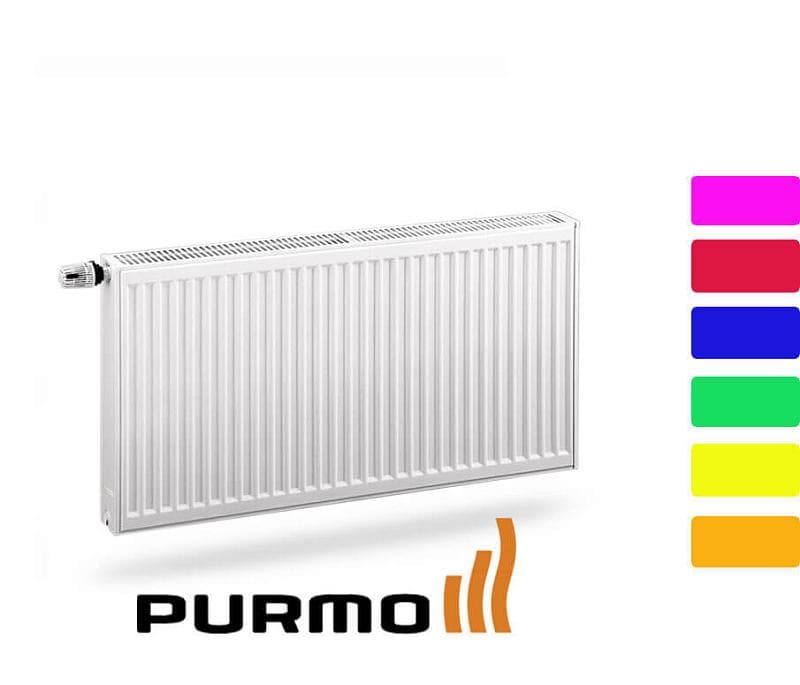 Радиатор стальной панельный Purmo Ramo Ventil Compact 22-500-0600, подкл нижнее правое, RAL 9016 глянцевый