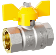 Кран шаровой LD Pride 3/4", ВР, желт. бабочка, для газа никель с биркой