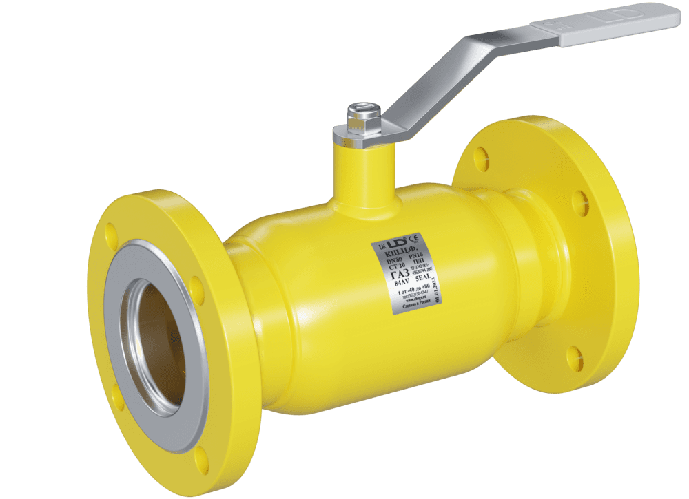 Кран шаровой LD КШЦФ DN80, Pn16 фланец, сталь 20, рычаг, для газа