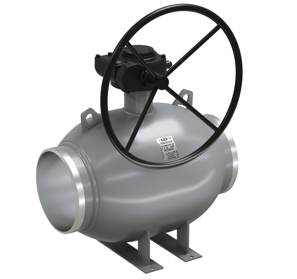 Кран шаровой LD КШЦП DN250, Pn16 приварка, сталь 20, с редуктором