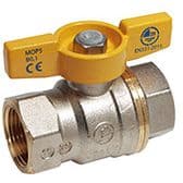 Кран шаровой Giacomini 1 1/4", ВР, желт. бабочка, для газа, никель