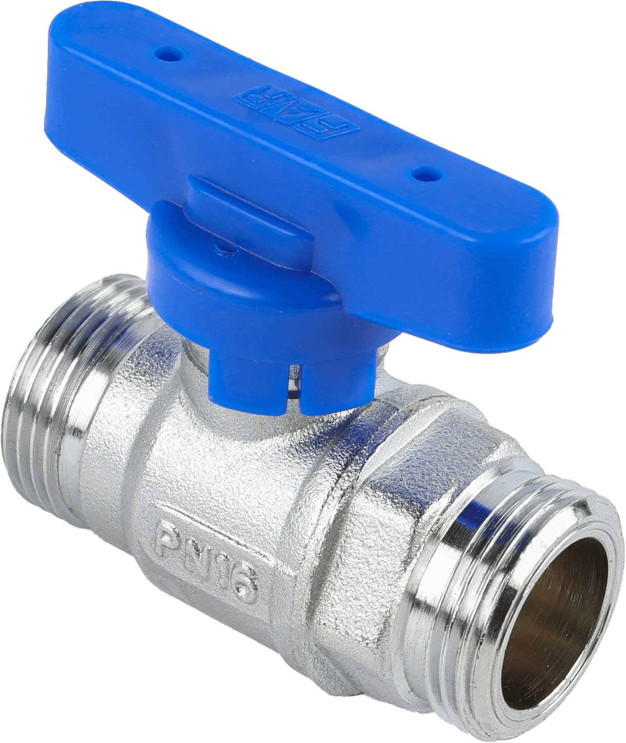 Кран шаровой FAR 3/4", НР, син. бабочка, хром